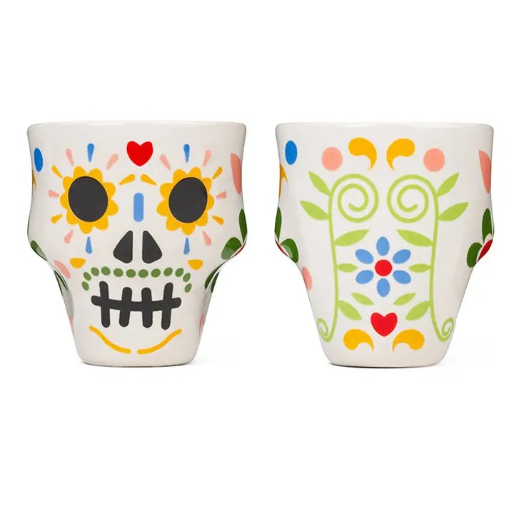 Sugar Skull Shot Glass Set Of 2