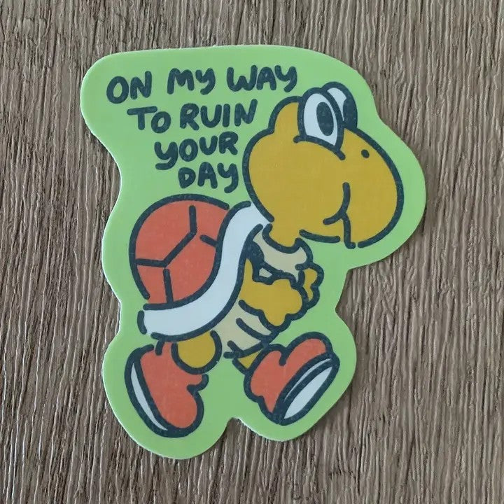 Super Mario Koopa On My Way To Ruin Your Day Sticker