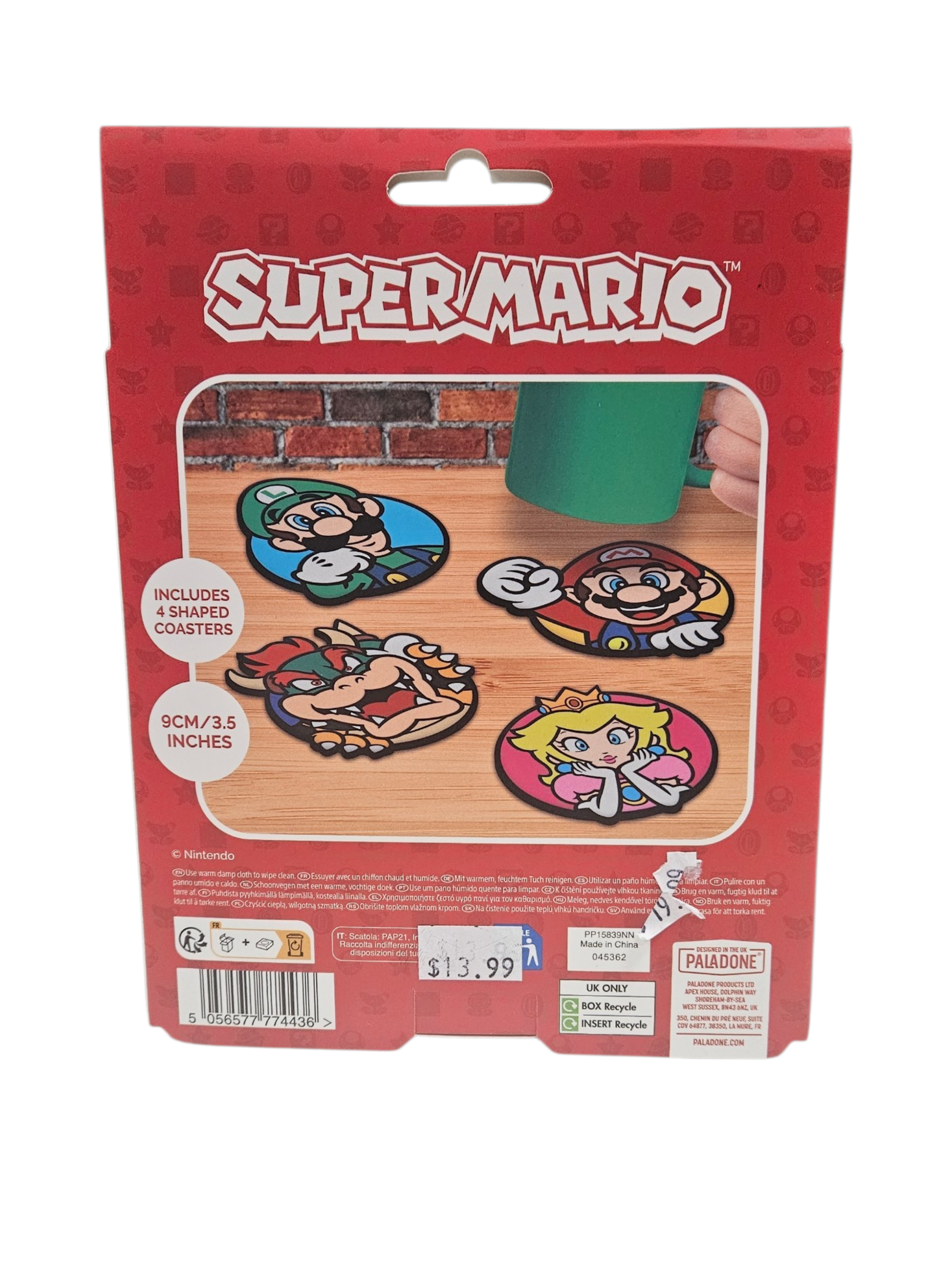 Super Mario Shaped Rubber Coaster Set