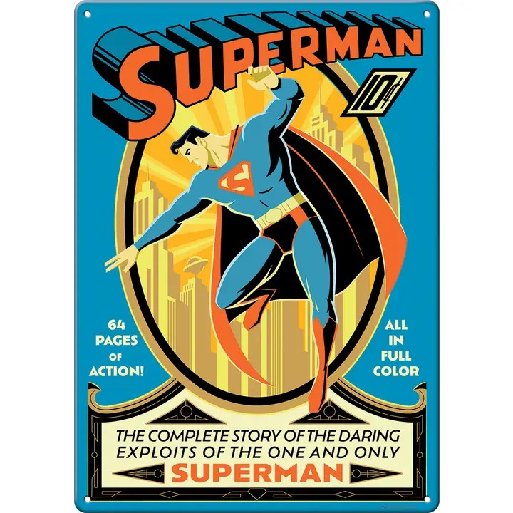 DC Comics Superman Classic Comic Metal Sign