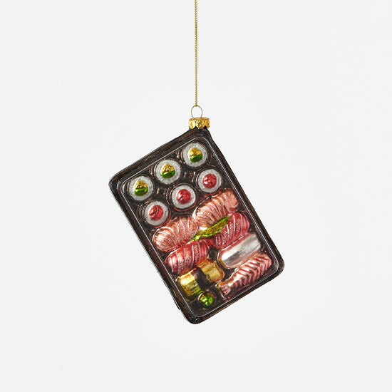 Sushi Bento Box Glass Ornament