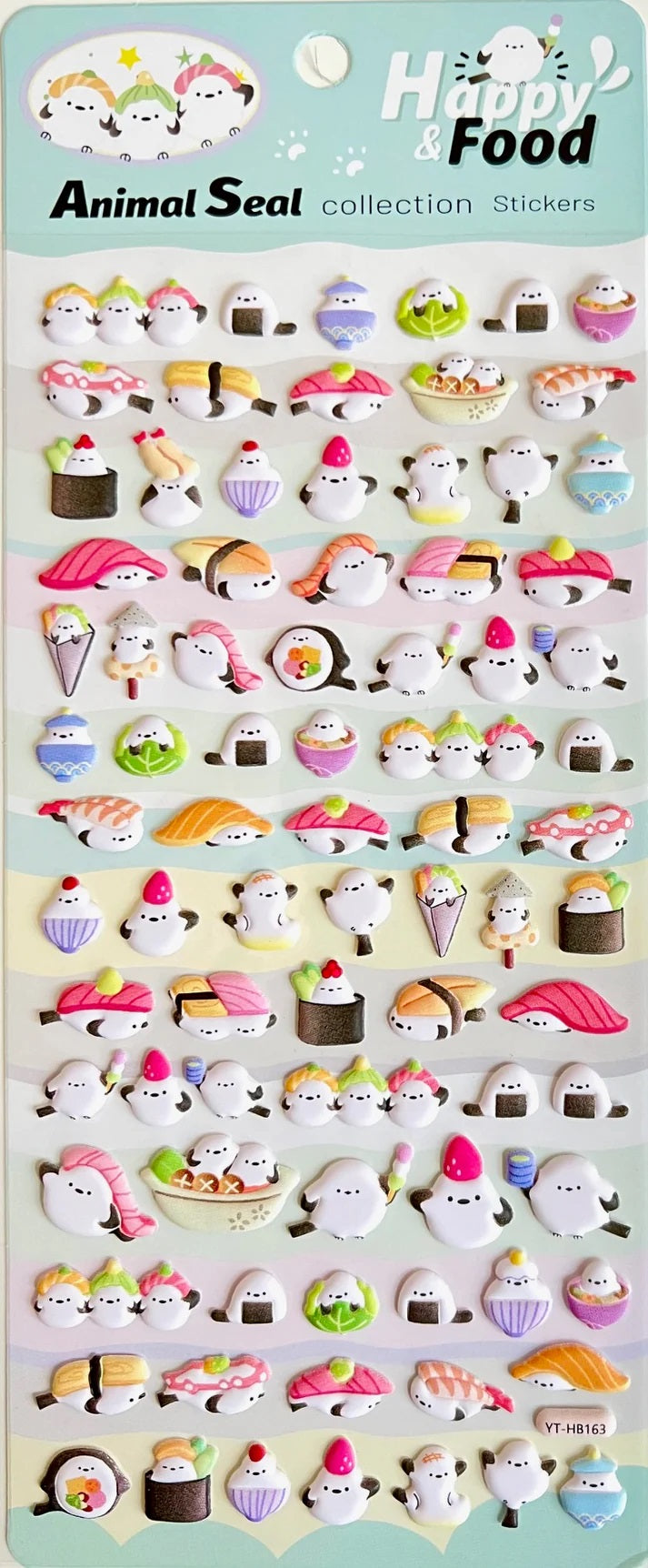 Puffed Rice Sticker Sushi Puffy Stickers Happy & Food – www.shoptherocket.com