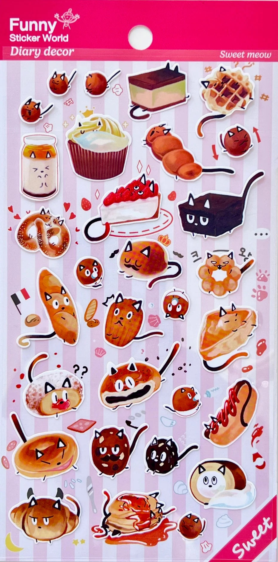 Sweet Meow Desserts Stickers Funny Sticker World