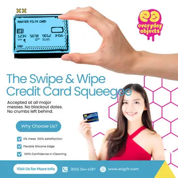 Swipe 'N Wipe Credit Card Dad Blue Sink Squeegee