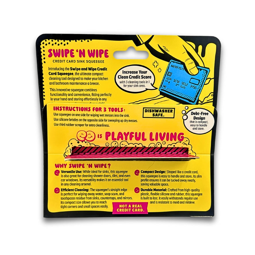 Swipe 'N Wipe Credit Card Dad Blue Sink Squeegee