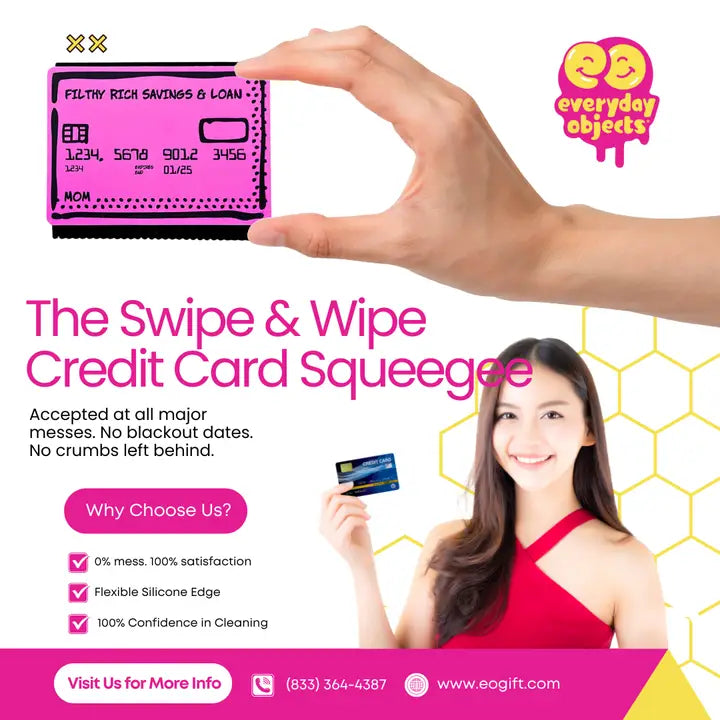 Swipe 'N Wipe Credit Card Mom Pink Sink Squeegee