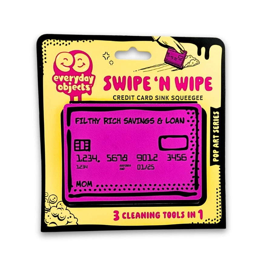 Swipe 'N Wipe Credit Card Mom Pink Sink Squeegee
