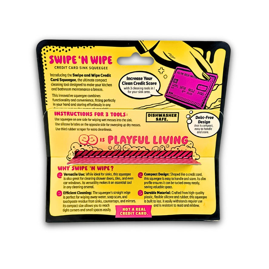 Swipe 'N Wipe Credit Card Mom Pink Sink Squeegee