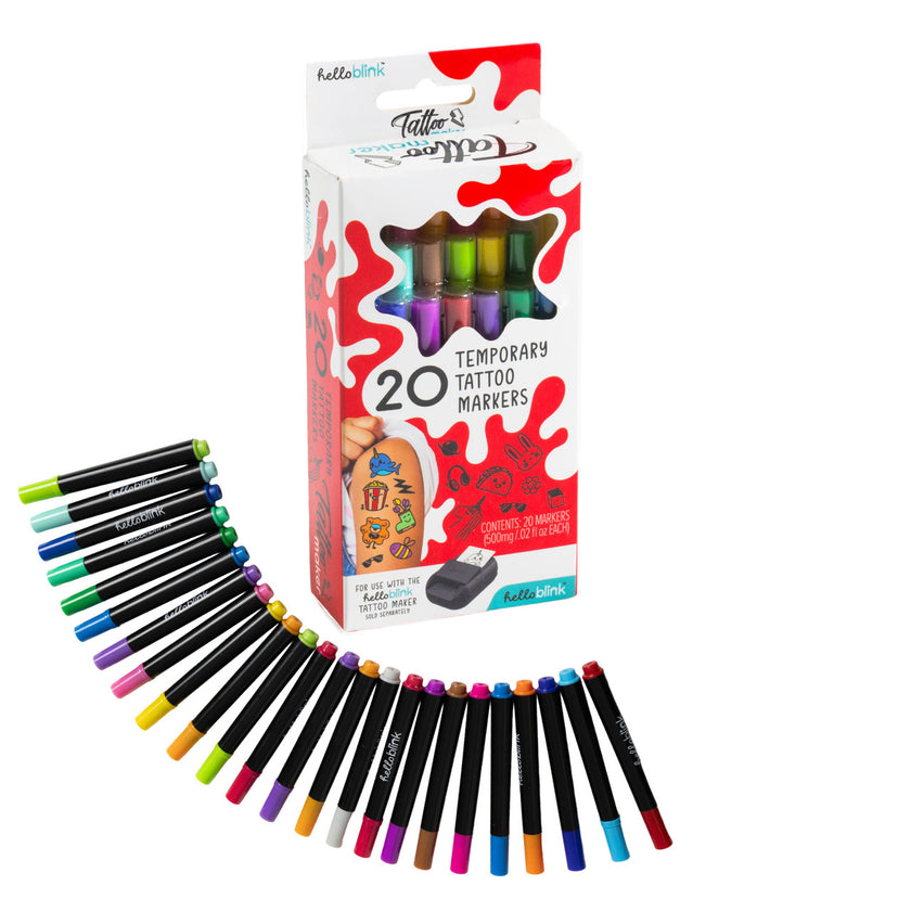 Hello Blink 20 Temporary Tattoo Markers