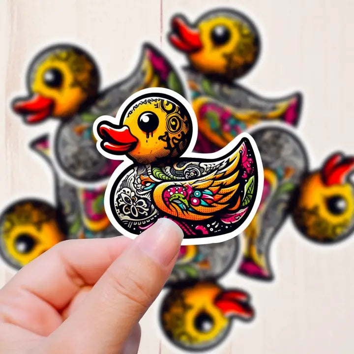 Tattooed Rubber Duck Sticker
