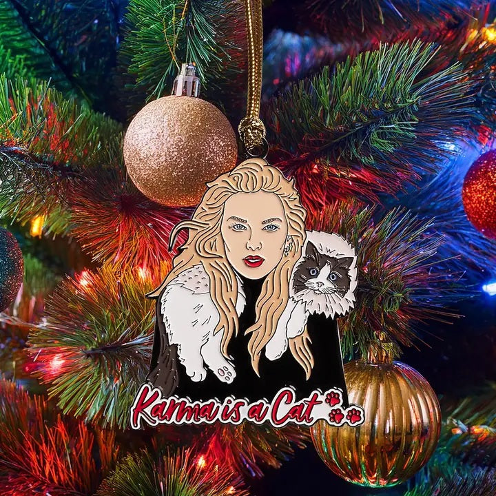 Taylor Swift Karma Is A Cat Enamel Ornament
