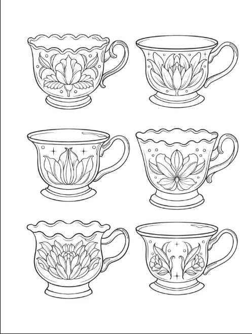 The Art Of Tea Coloring Book