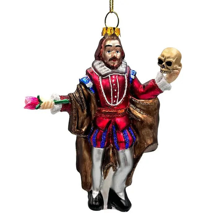 The Melancholy Prince Shakespeare Glass Ornament
