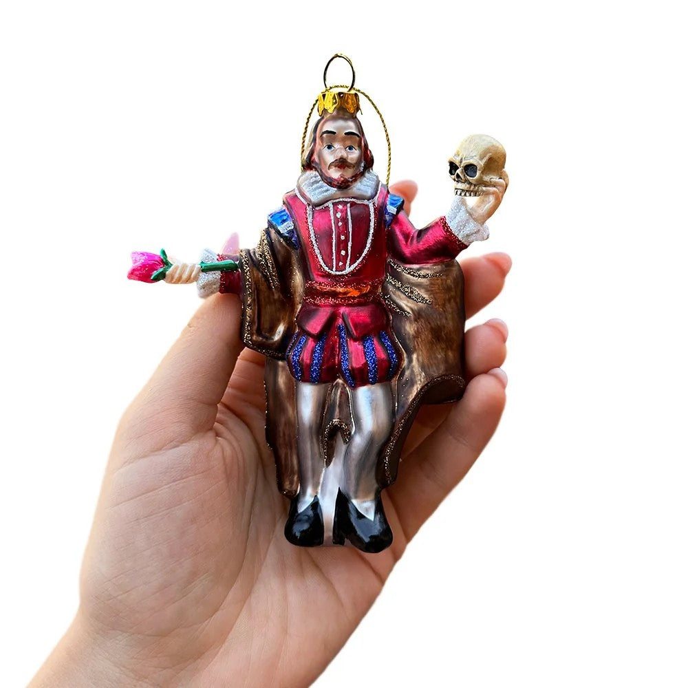 The Melancholy Prince Shakespeare Glass Ornament