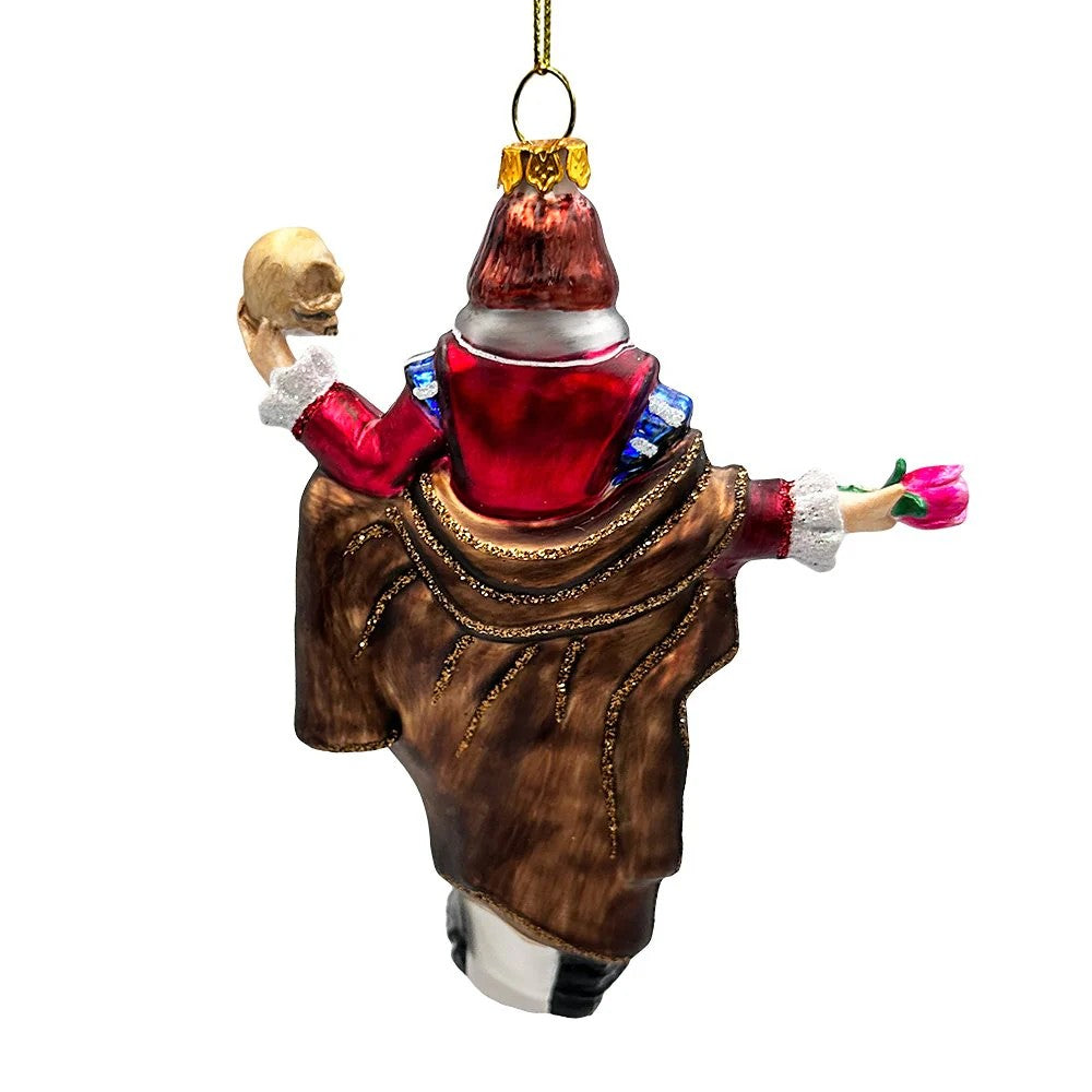 The Melancholy Prince Shakespeare Glass Ornament