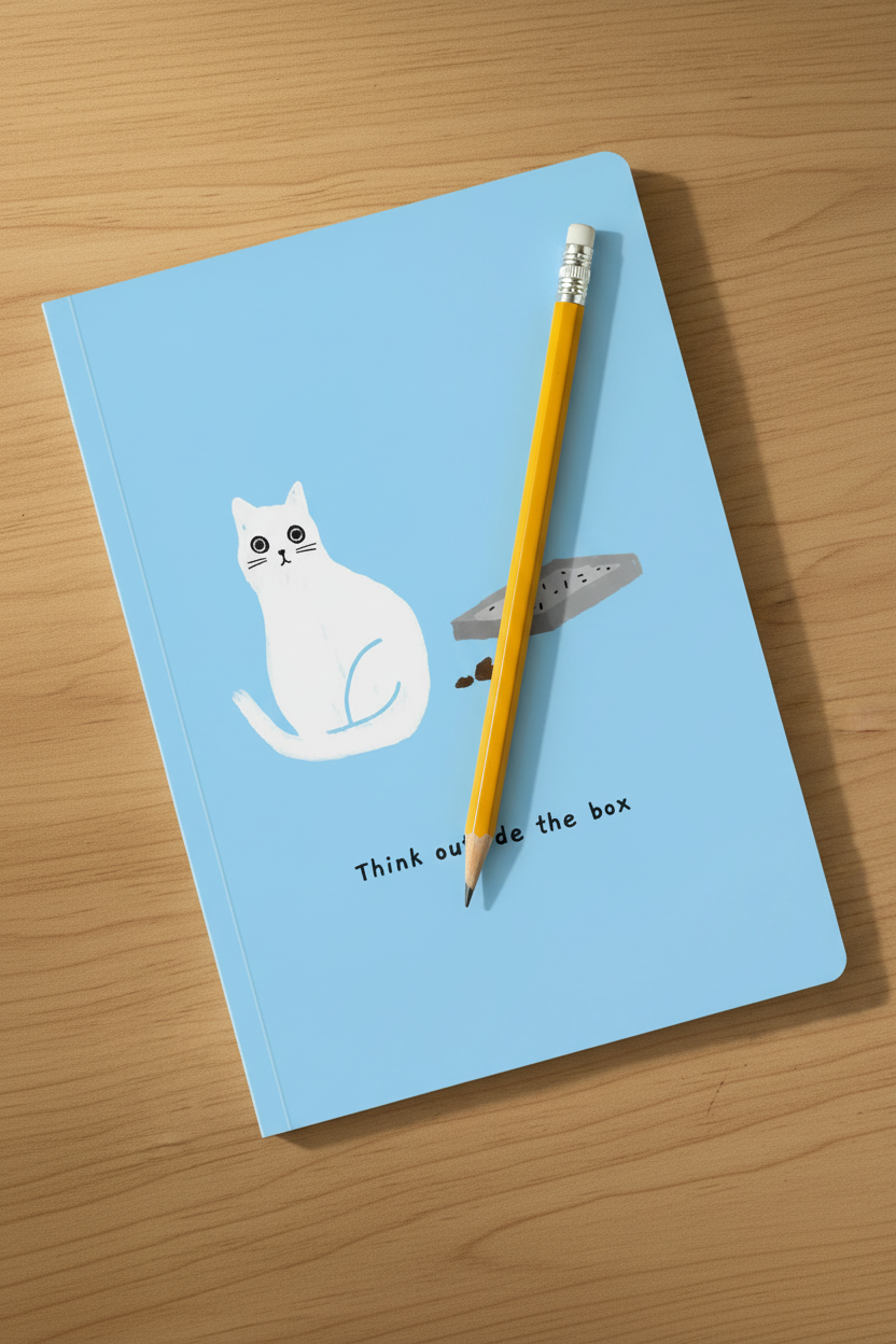 Think Outside The Box Ken The Cat Notebook