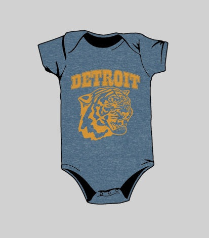 Tiger Detroit Onesie Light Blue