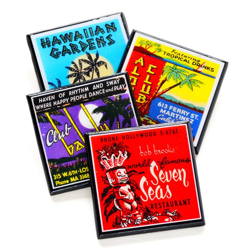 Tiki Room Vintage Coaster Set Of 4