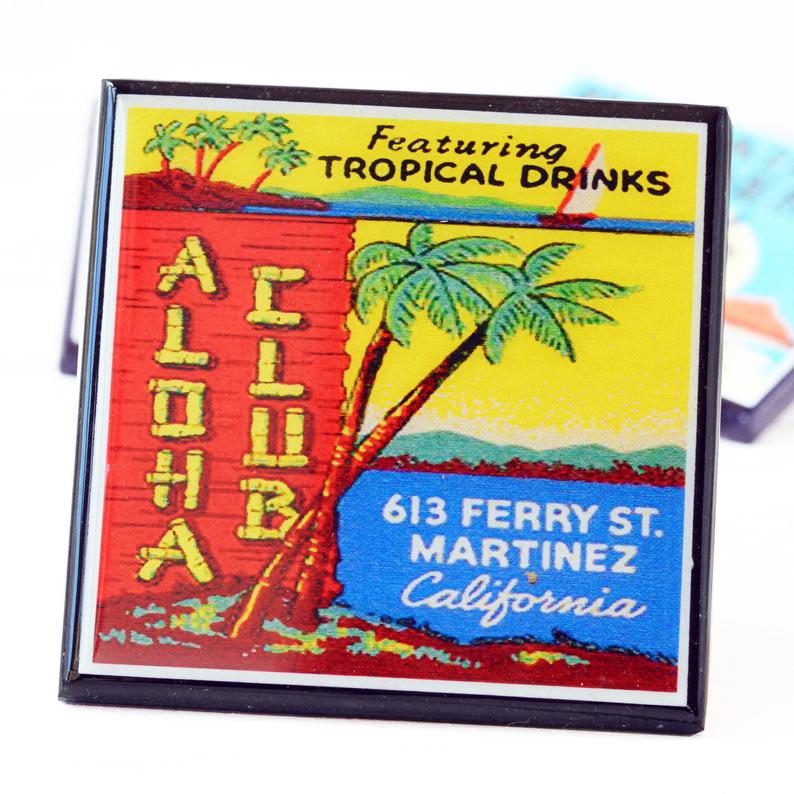 Tiki Room Vintage Coaster Set Of 4
