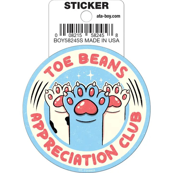 Toe Beans Appreciation Club Cat Die Cut Sticker