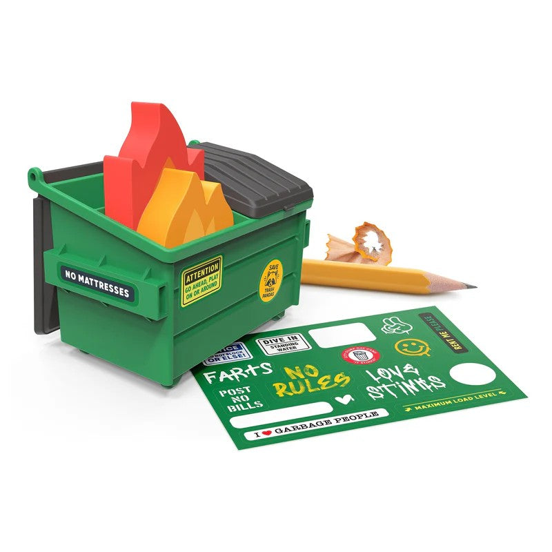 Trash Talk Dumpster Fire Eraser & Sharpener Set