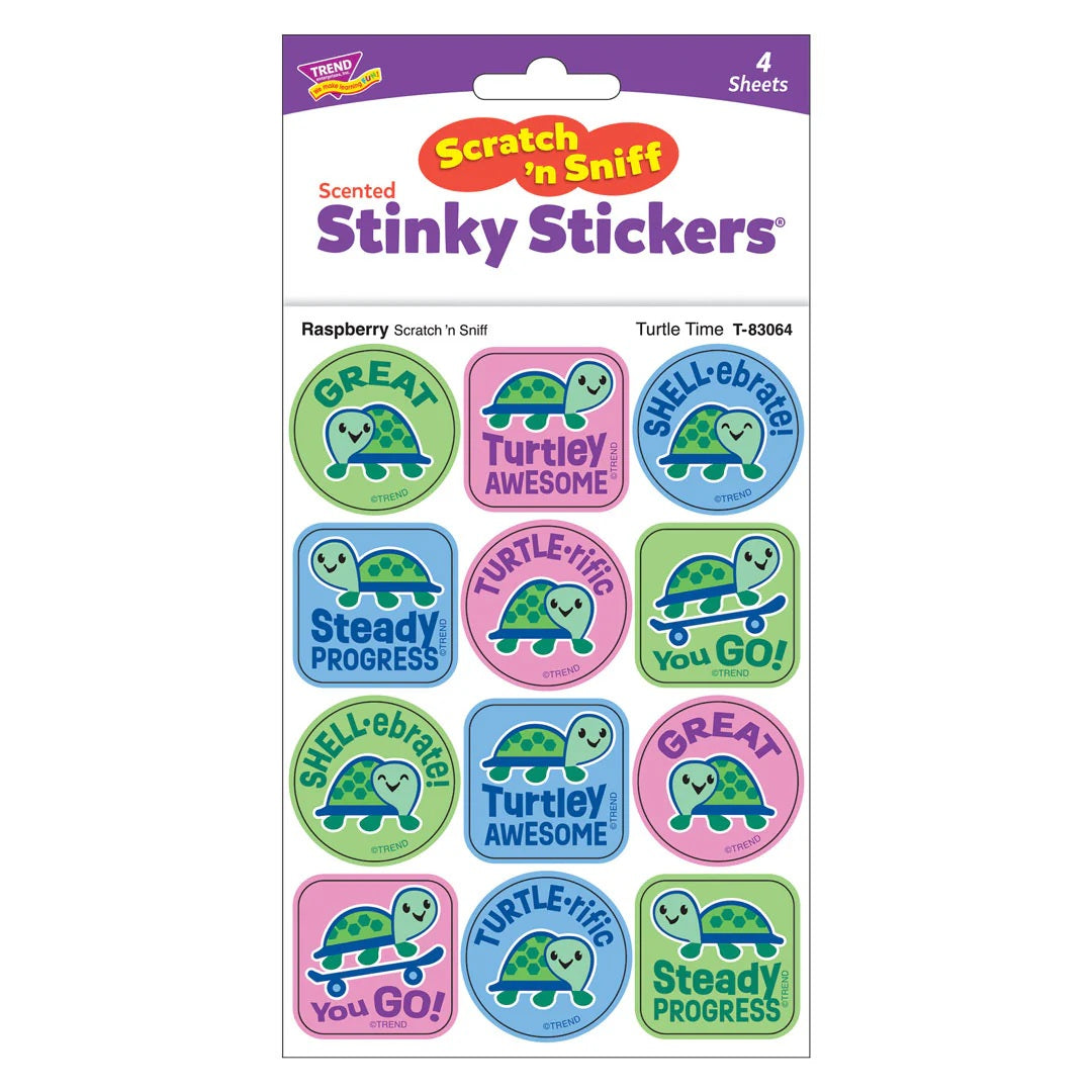 Turtle Time & Raspberry Scent Scratch n Sniff Stickers