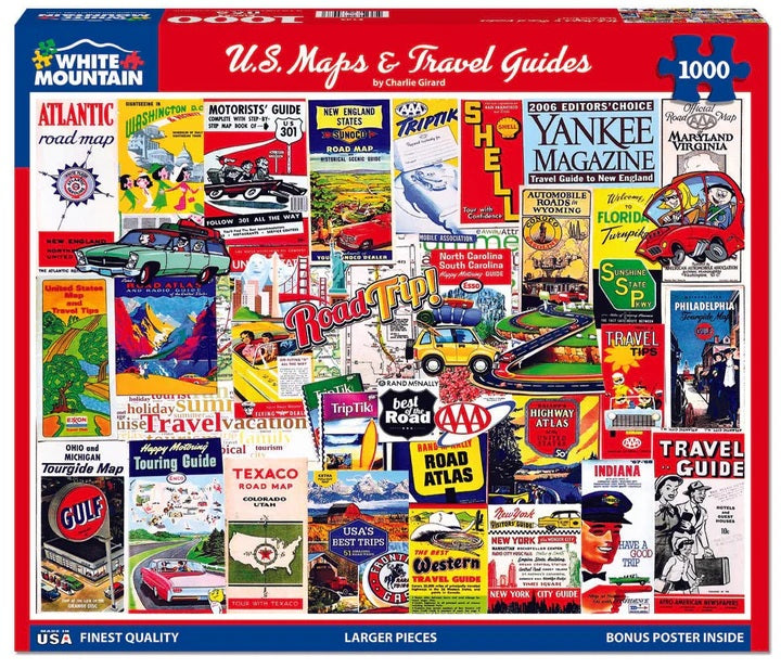 U.S. Maps & Travel Guides Puzzle 1000 pc