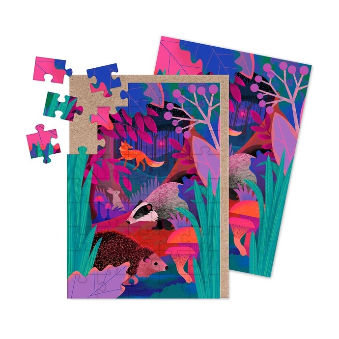 UK Mammals Jigsaw Greeting Card
