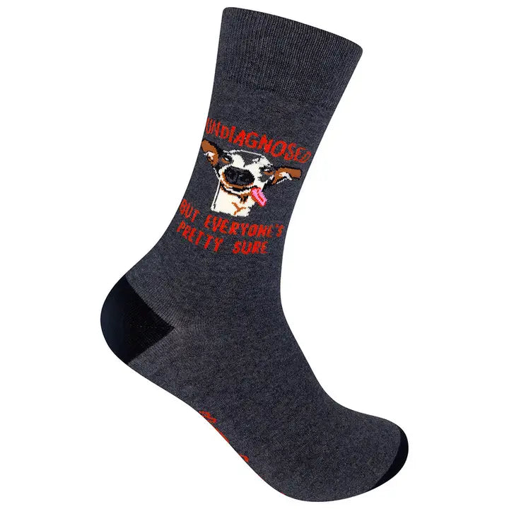 Undiagnosed But Everyone's Pretty Sure Dog Socks Charcoal