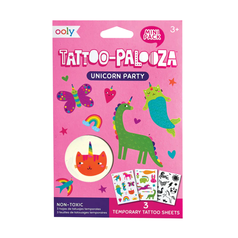 Unicorn Party Mini Tattoo-Palooza Temporary Tattoos