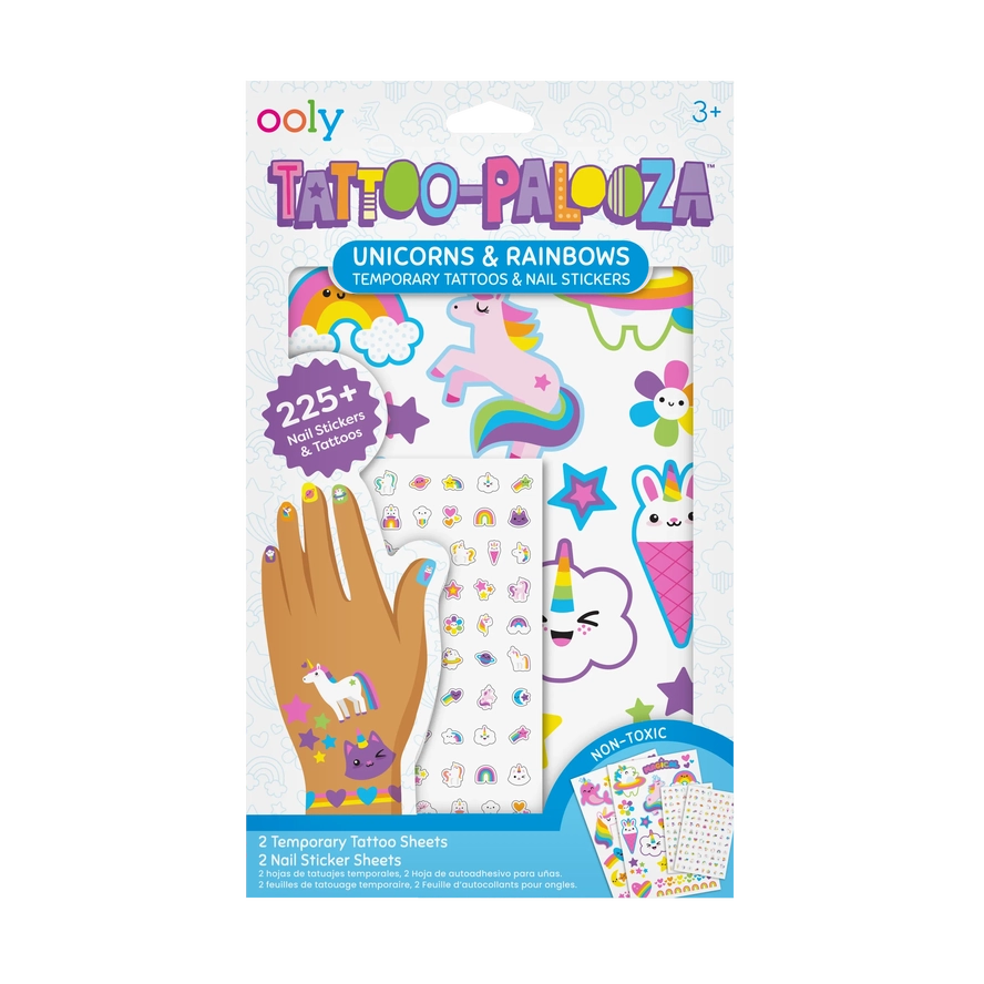 Unicorns & Rainbows Tattoo-Palooza Temporary Tattoos & Nail Tattoos