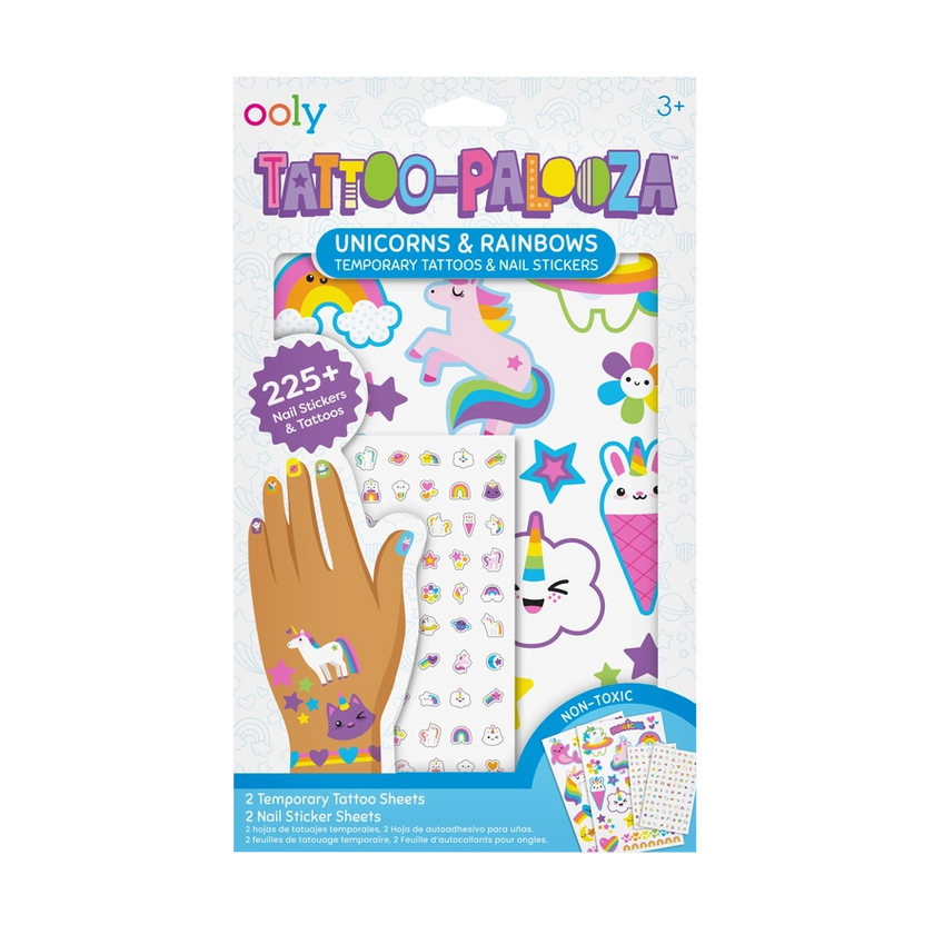Unicorns & Rainbows Tattoo-Palooza Temporary Tattoos & Nail Tattoos