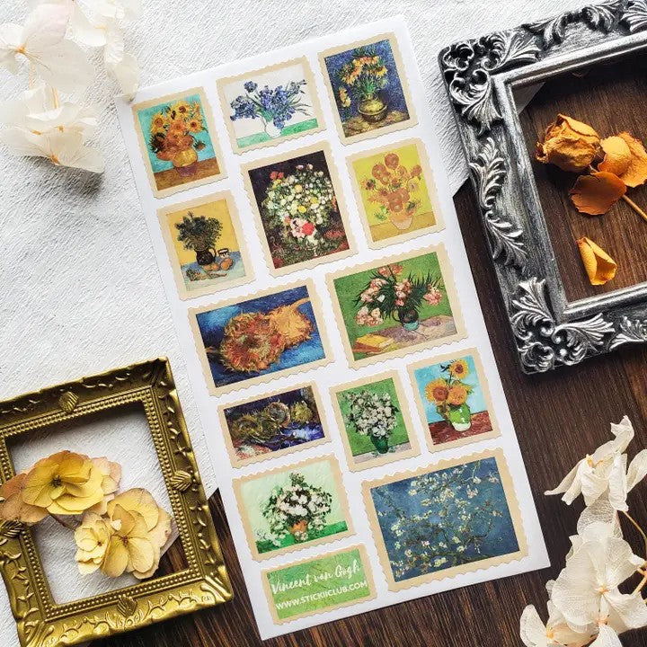 Van Gogh Flowers Sticker Sheet