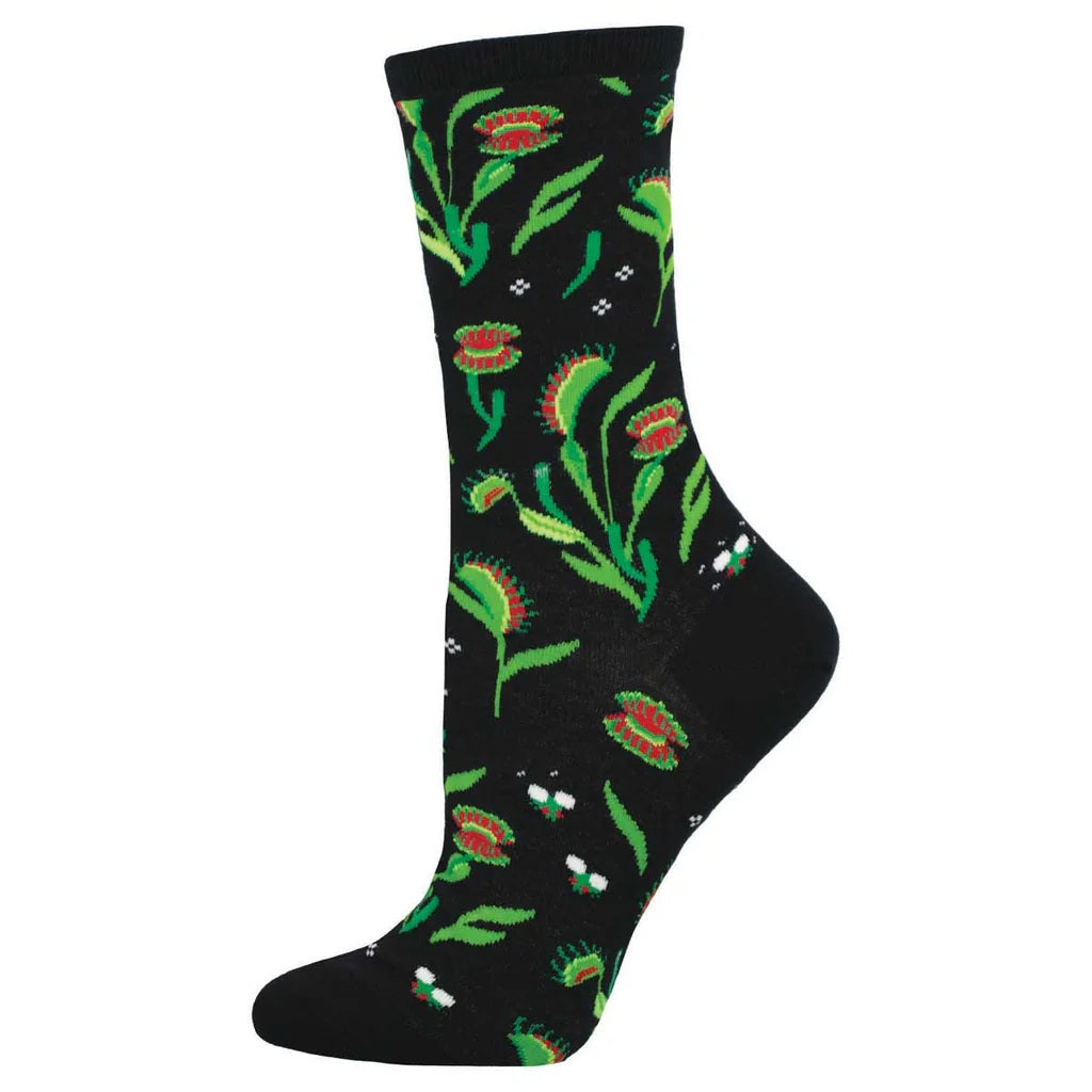 Venus Fly Trap Women's Crew Socks Black