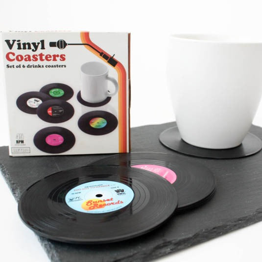 Vinyl Coasters Set Of 6