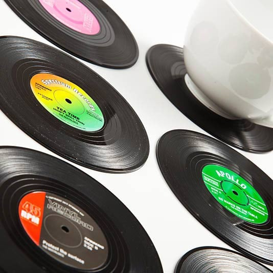 Vinyl Coasters Set Of 6