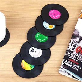 Vinyl Coasters Set Of 6