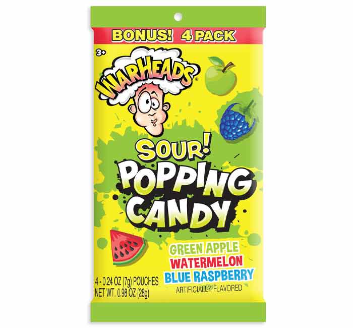 Warheads Sour Popping Candy 4 Pack