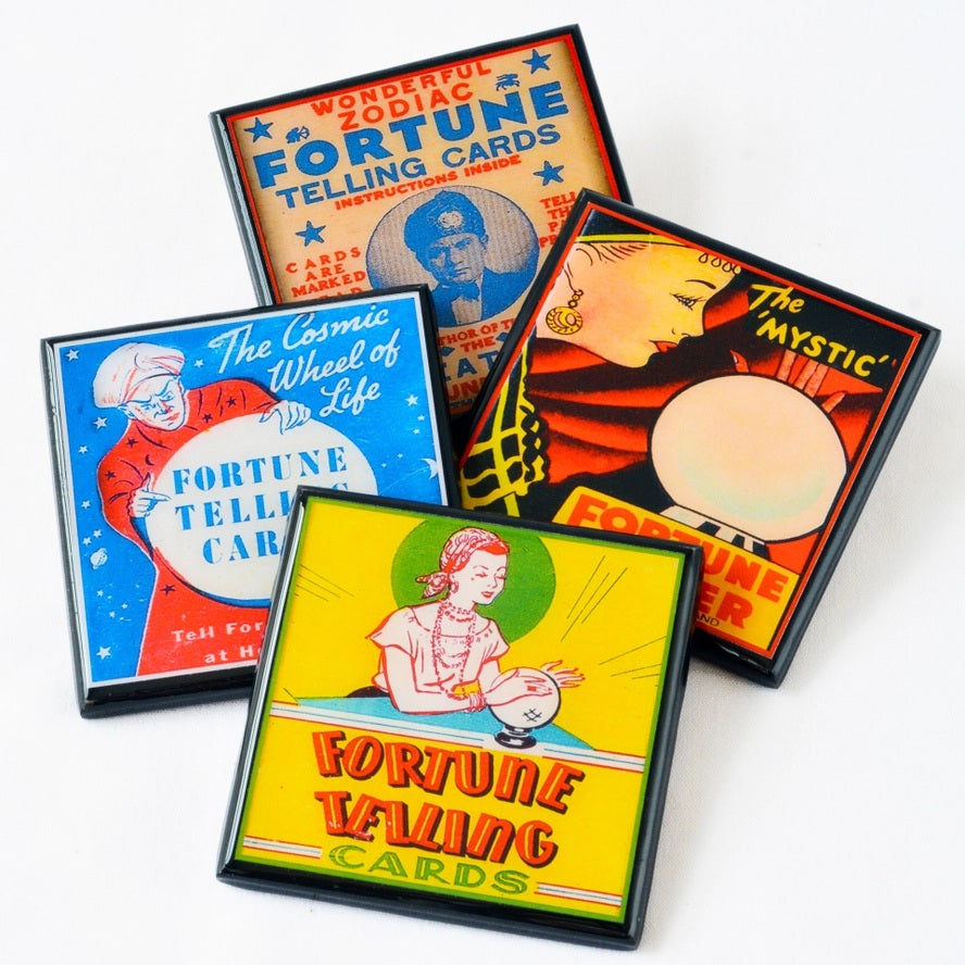 What's Your Fortune Vintage Coaster Set Of 4