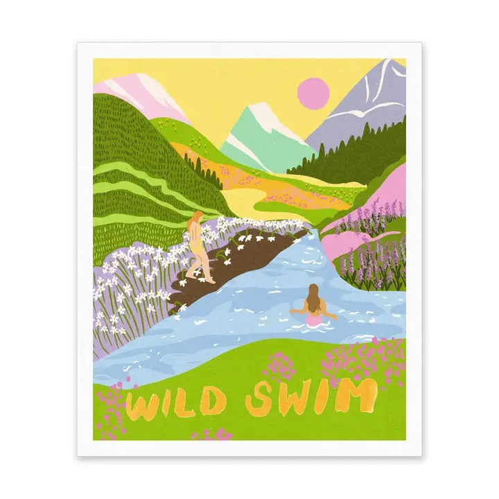 Wild Swim Risograph Print 12"x10"
