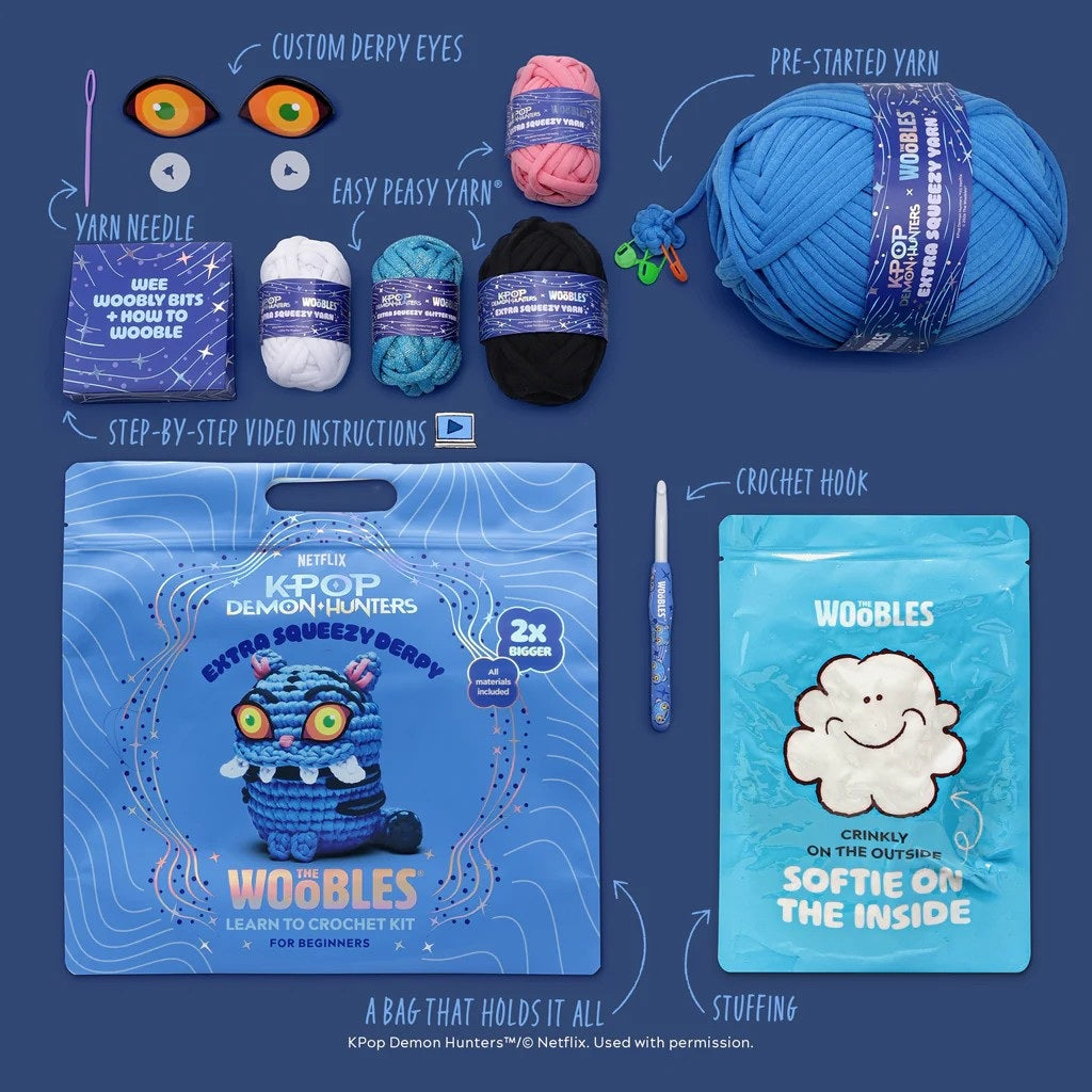 Woobles K-Pop Demon Hunters Extra Squeezy Derpy Tiger Beginner Crochet Kit