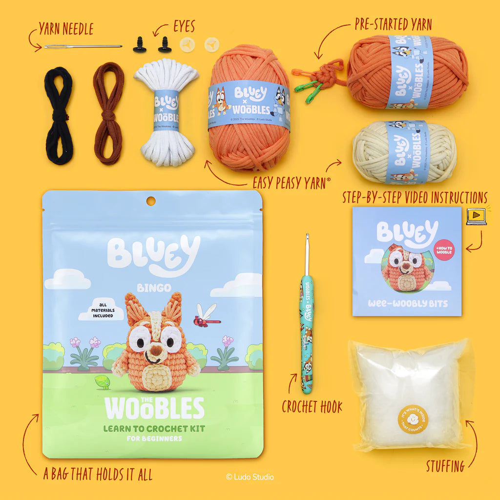 Woobles Bluey Bingo Crochet Kit