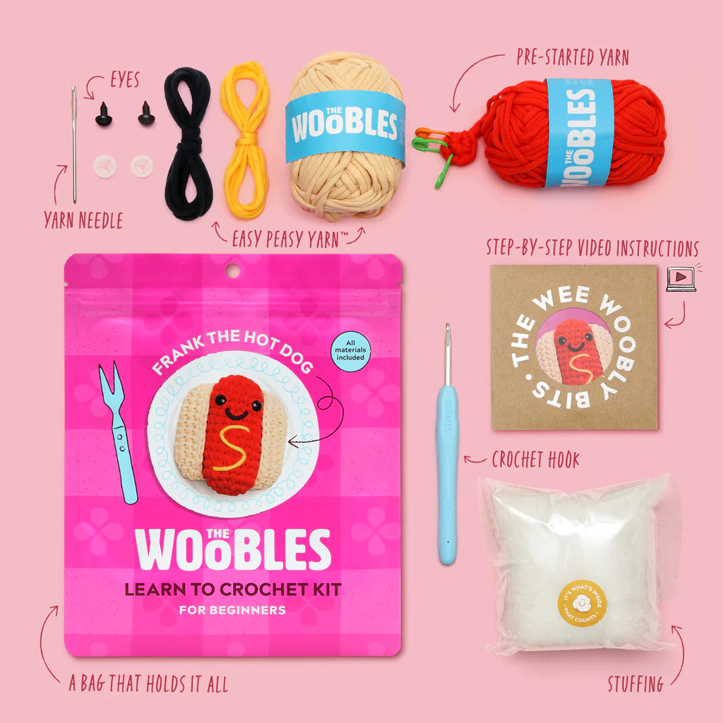 Woobles Frank The Hot Dog Beginner Crochet Kit