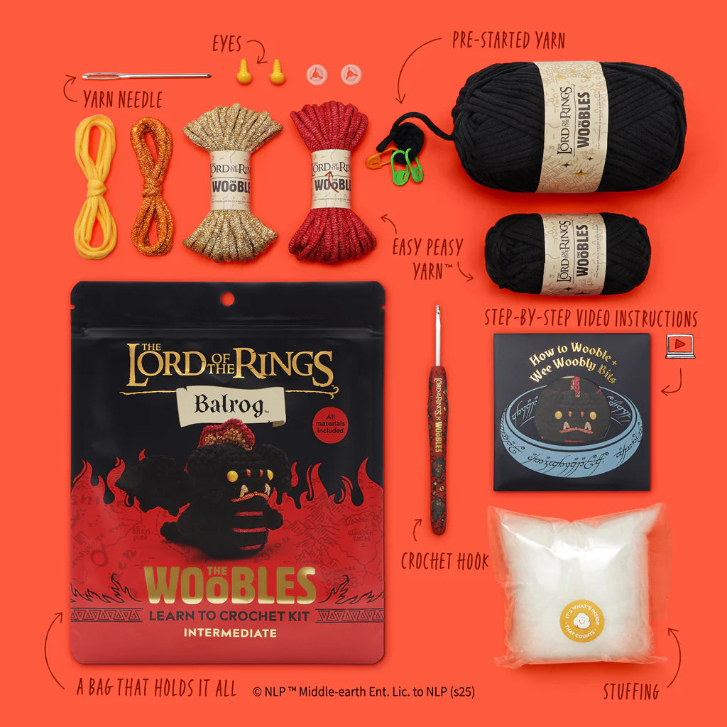 Woobles Lord Of The Rings Balrog Intermediate Crochet Kit