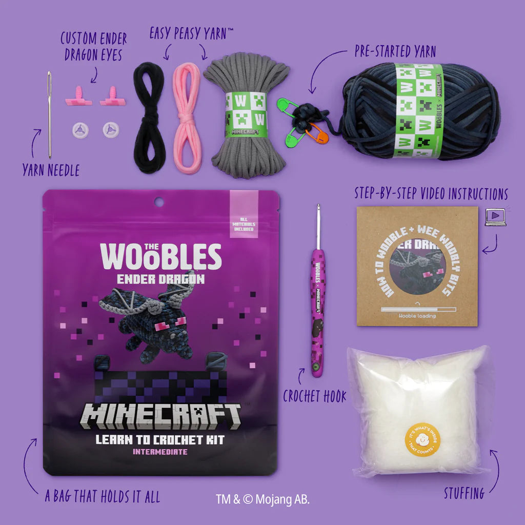Woobles Minecraft Ender Dragon Intermediate Crochet Kit