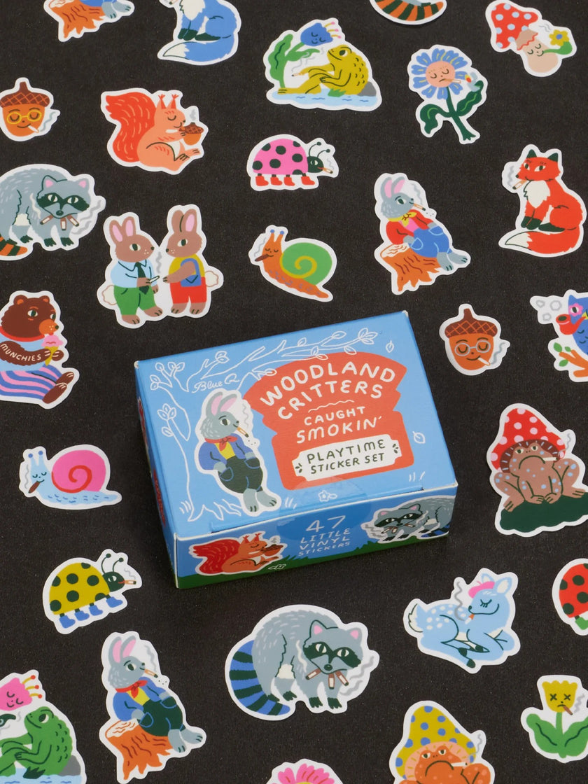 Woodland Critters Caught Smokin Sticker Set