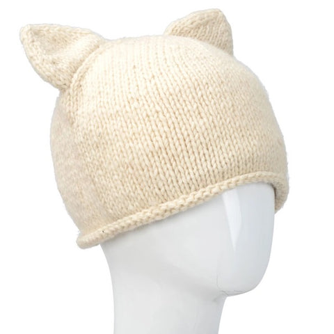Wool Hat Cat Ears 17.99 Off White