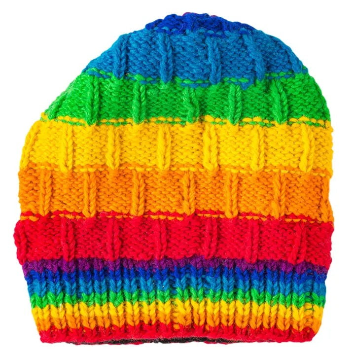 Wool Lined Rainbow Beanie