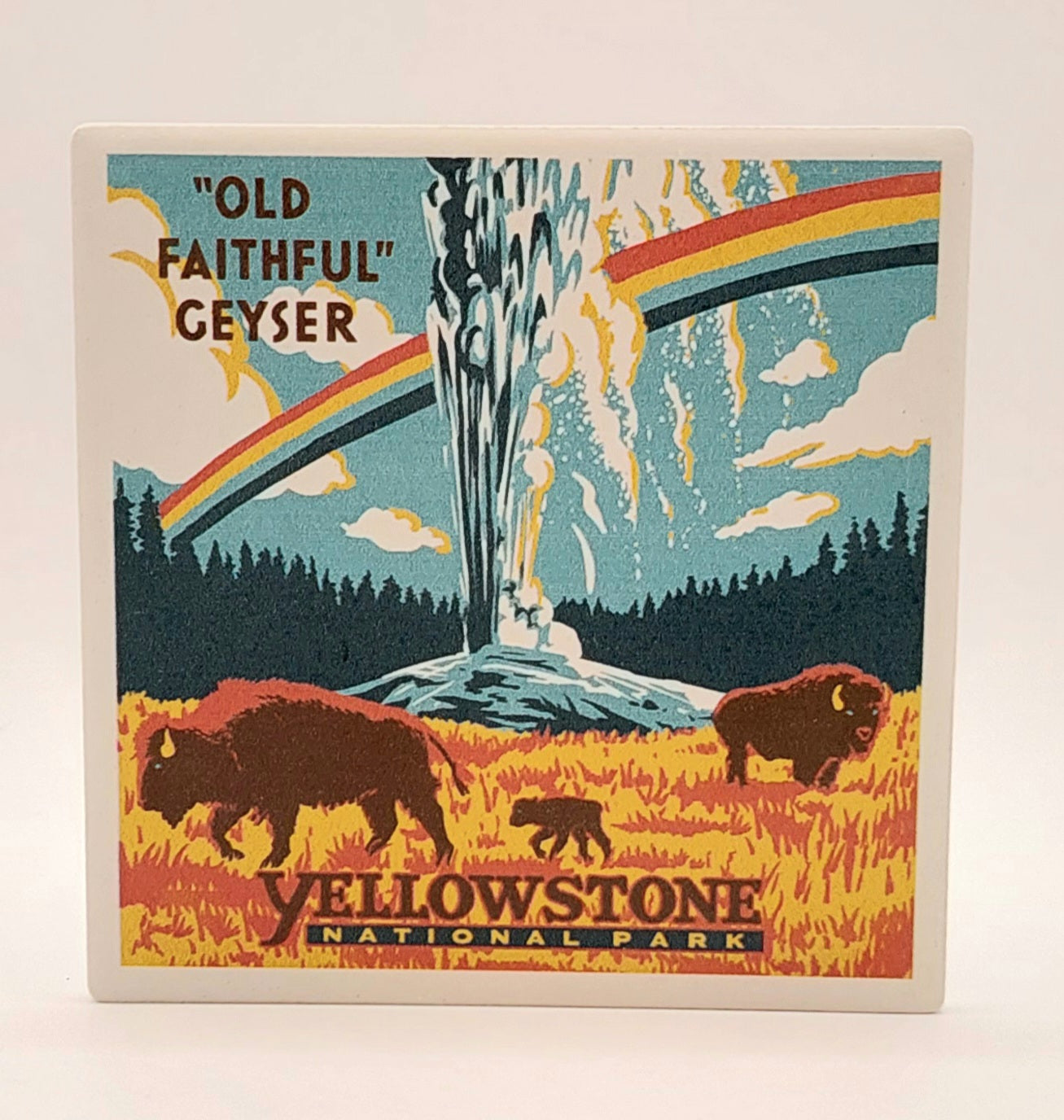 Yellowstone National Park Old Faithful Wyoming Coaster
