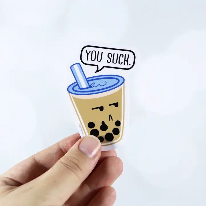 You Suck Boba Tea Sticker